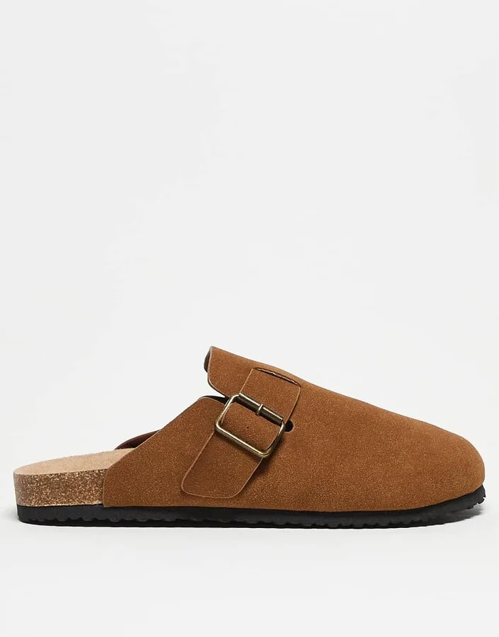 ASOS DESIGN mule clog sandals in tan with cork sole - Image 4