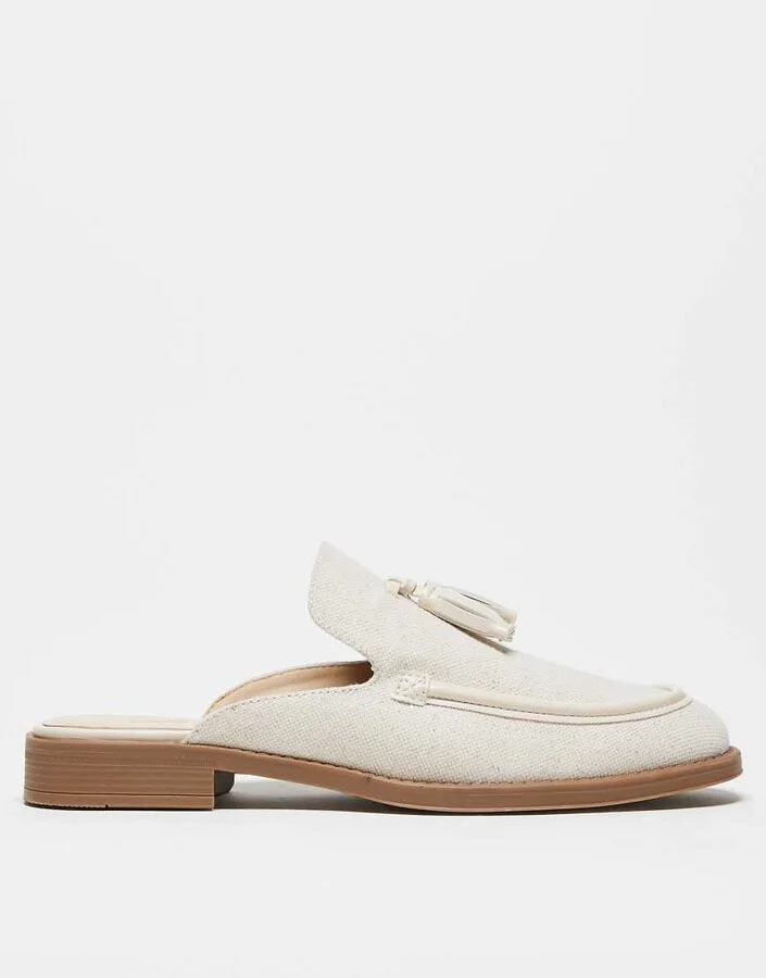 ASOS DESIGN mule loafers in linen