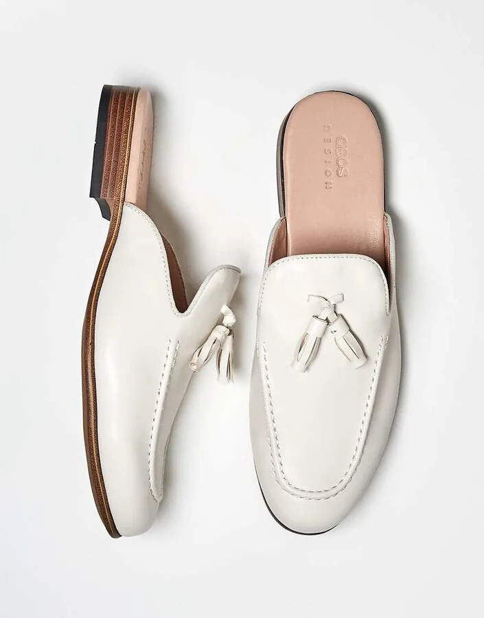 ASOS DESIGN mule loafers in stone - Image 2