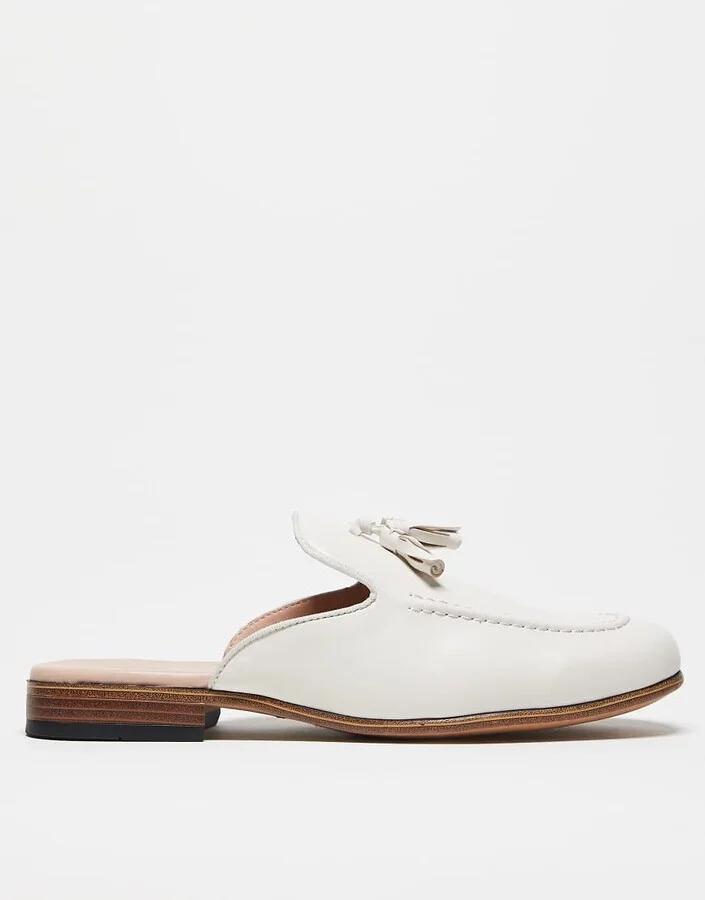 ASOS DESIGN mule loafers in stone - Image 3