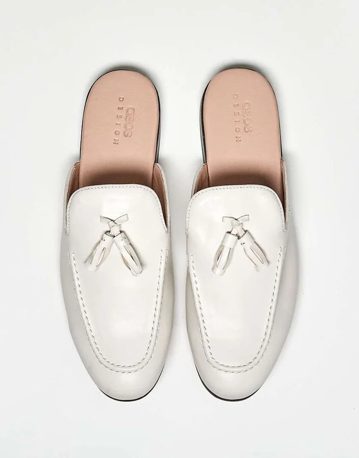 ASOS DESIGN mule loafers in stone - Image 4