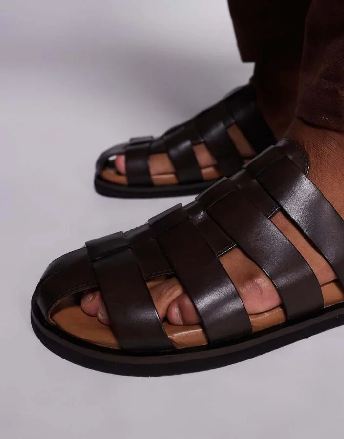 ASOS DESIGN mule sandals in brown leather - Image 4