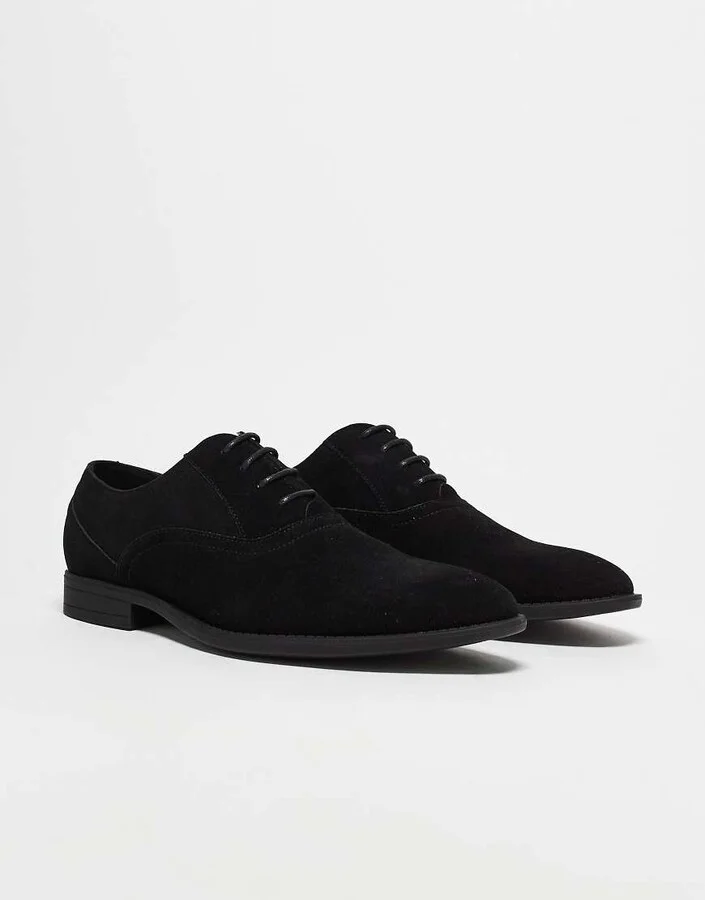 ASOS DESIGN oxford shoes in black faux suede - Image 2