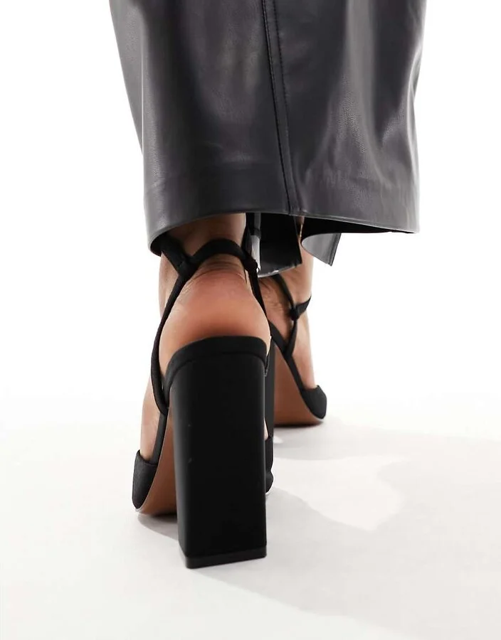 ASOS DESIGN Paige high block heels in black - Image 3
