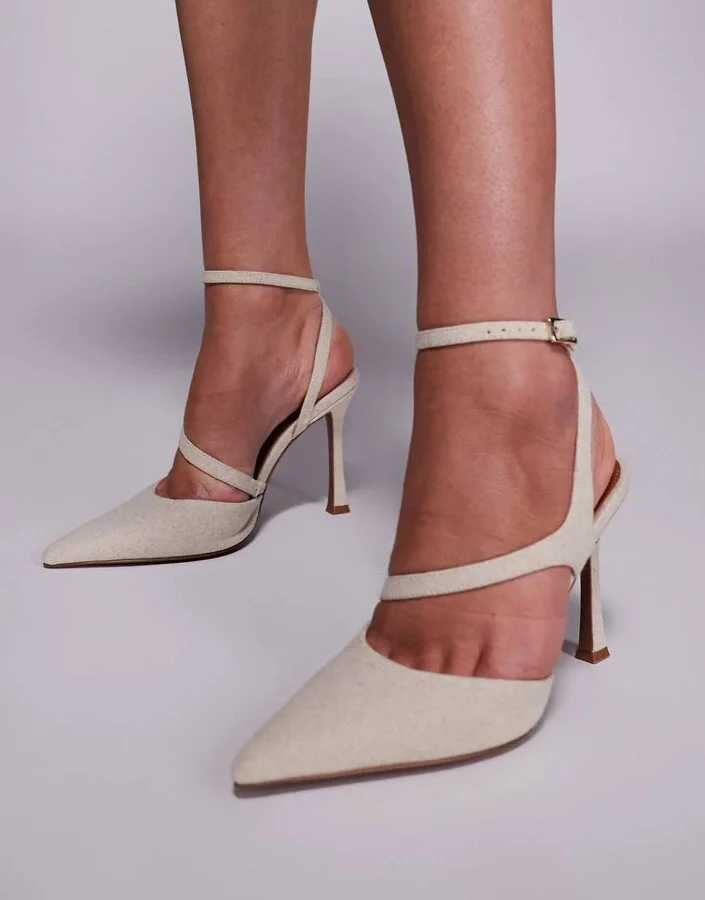 ASOS DESIGN Past high heeled shoes in natural