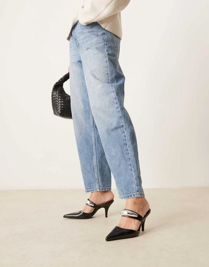 ASOS DESIGN Payback high heeled mules in black - Image 2