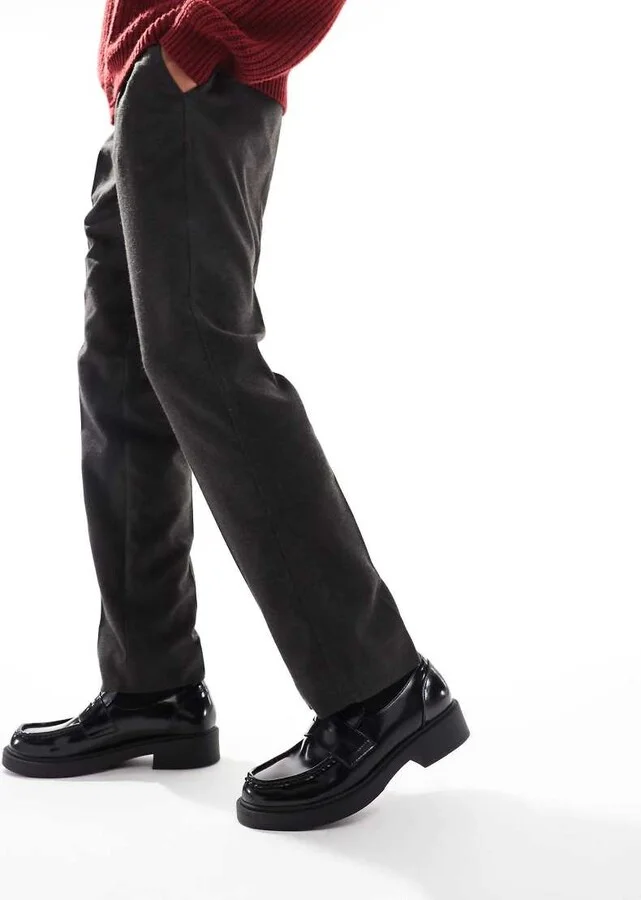 ASOS DESIGN penny loafers in black patent - Image 4