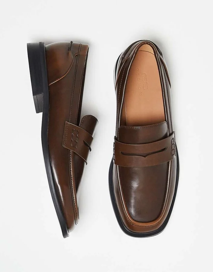 ASOS DESIGN penny loafers in brown - Image 2