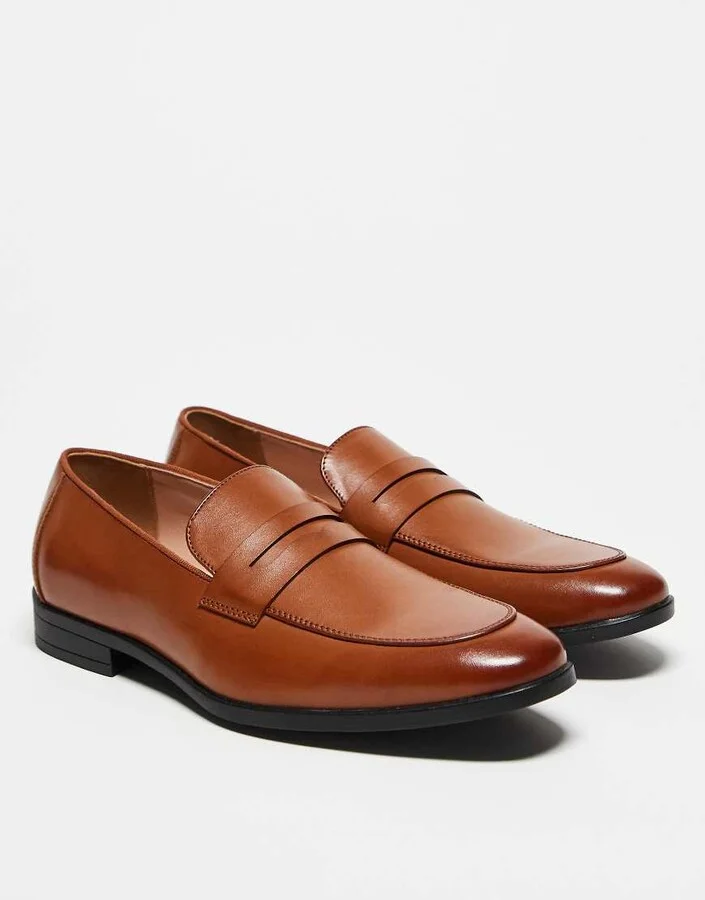 ASOS DESIGN penny loafers in tan - Image 2