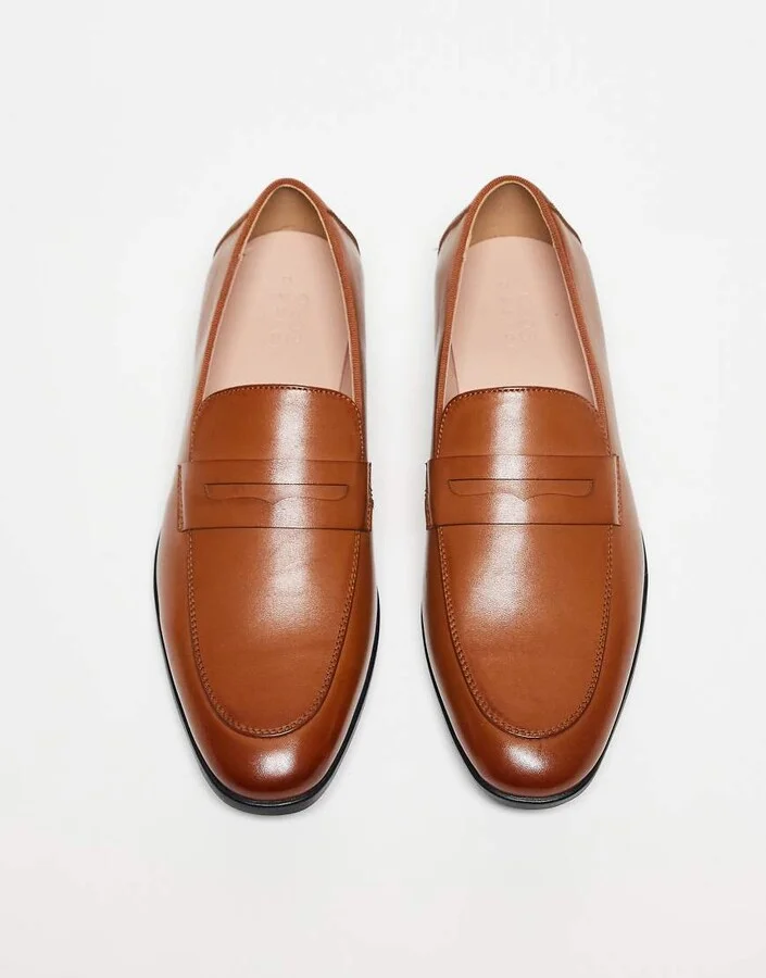 ASOS DESIGN penny loafers in tan - Image 3