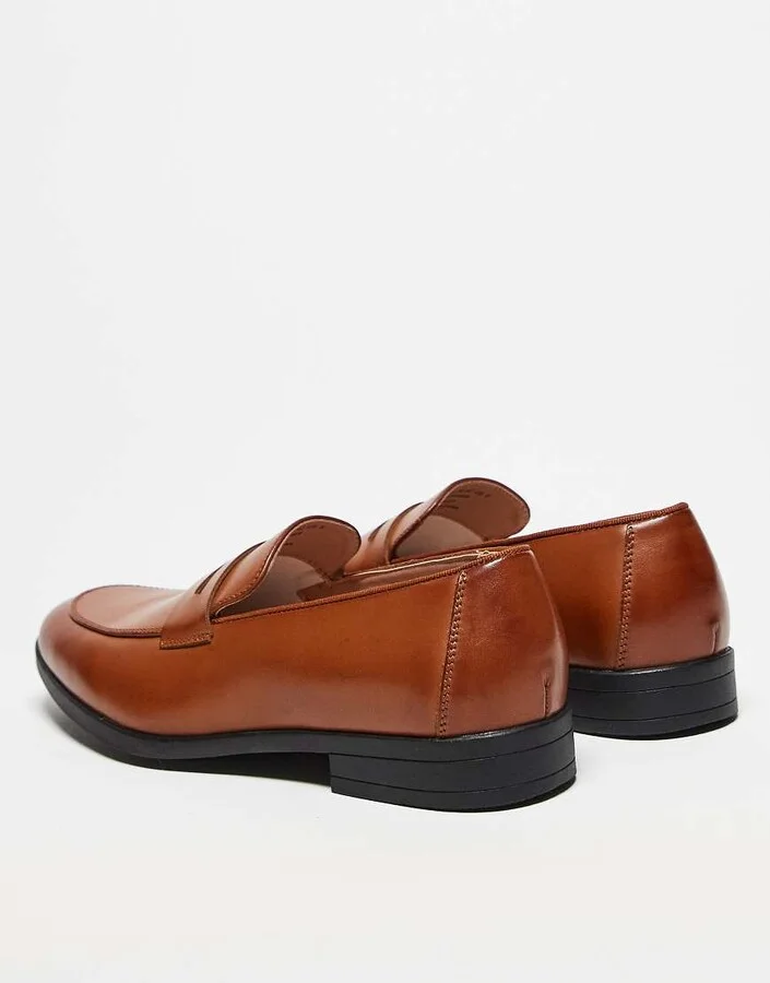 ASOS DESIGN penny loafers in tan - Image 4
