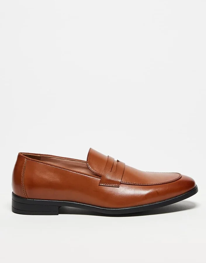ASOS DESIGN penny loafers in tan