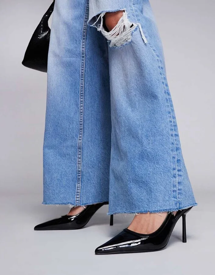 ASOS DESIGN Poser slingback high heeled shoes in black - Image 3