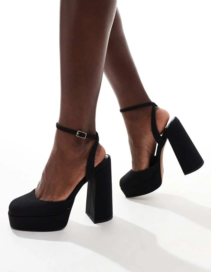 ASOS DESIGN Pressure platform high heel shoes in black