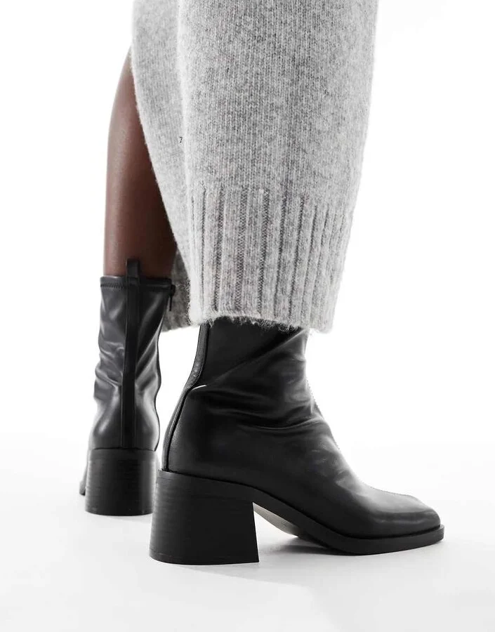 ASOS DESIGN Ranger smart mid-heel boots in black - Image 3