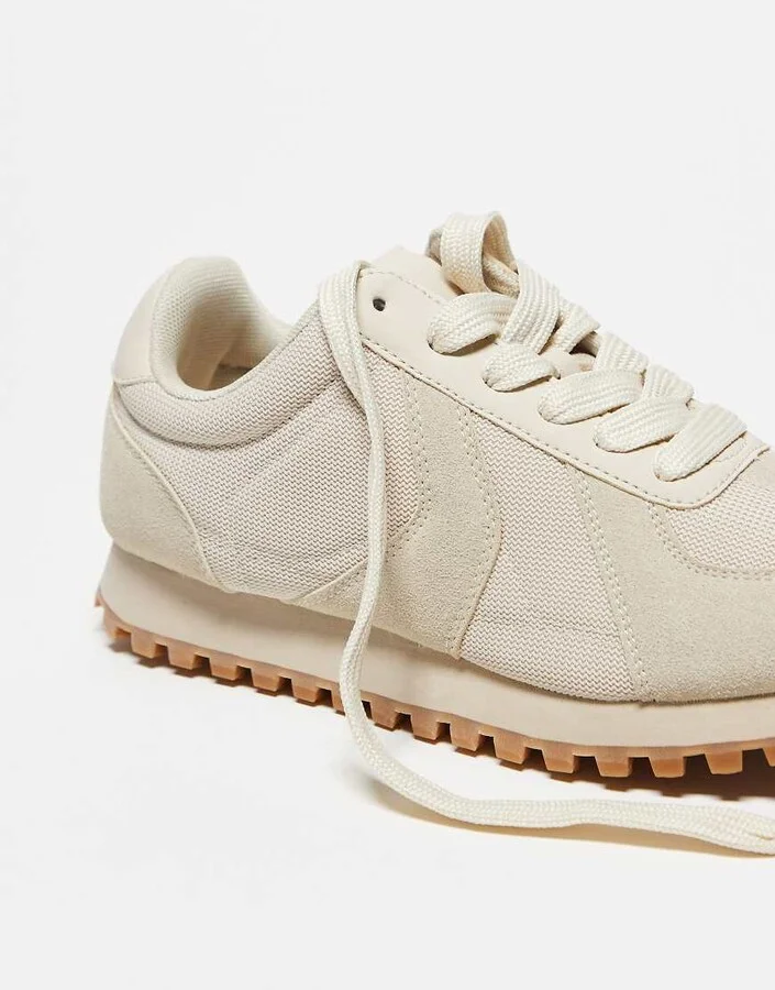 ASOS DESIGN retro sneakers in beige - Image 4