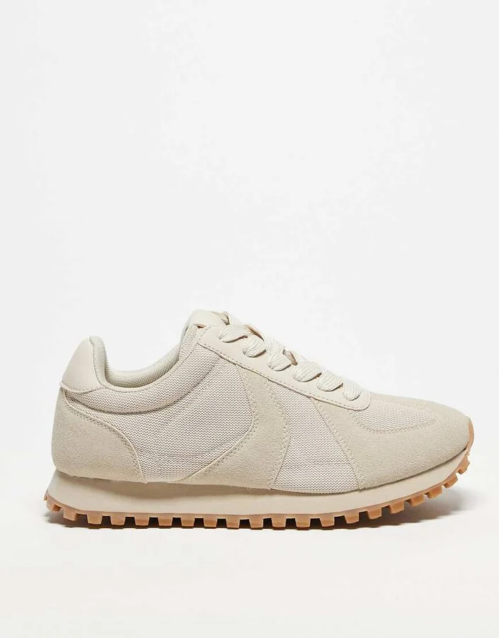 ASOS DESIGN retro sneakers in beige