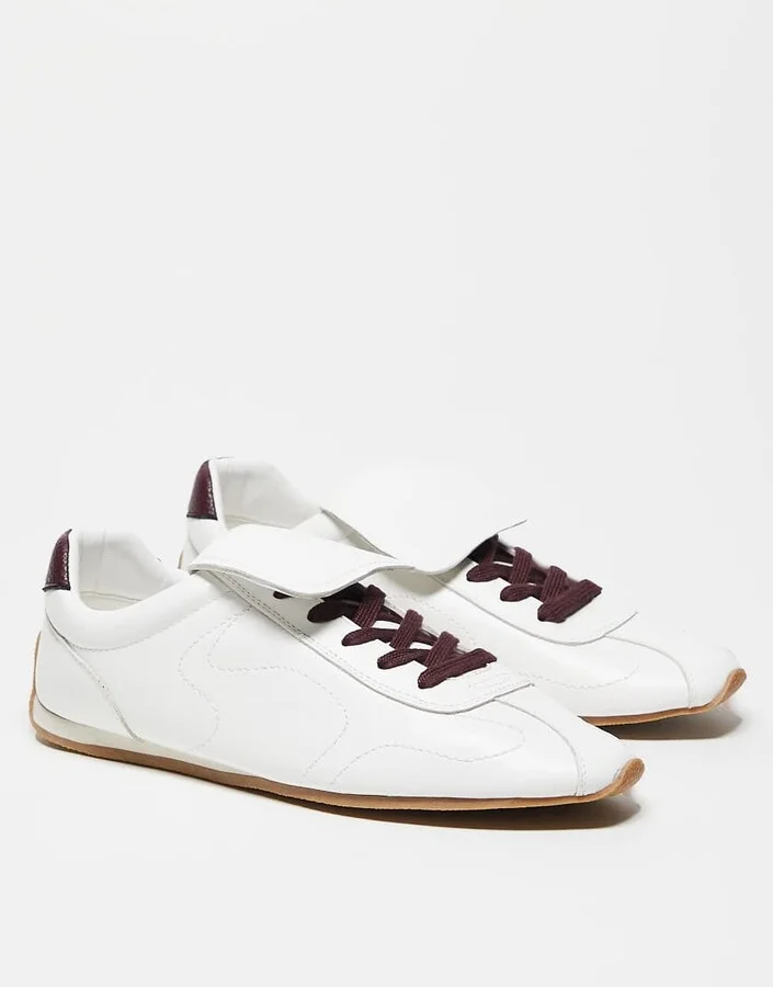 ASOS DESIGN retro sneakers in white with oversized tongues - Image 3