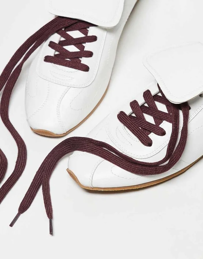 ASOS DESIGN retro sneakers in white with oversized tongues - Image 4