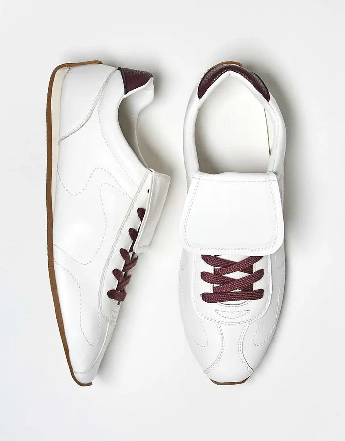 ASOS DESIGN retro sneakers in white with oversized tongues