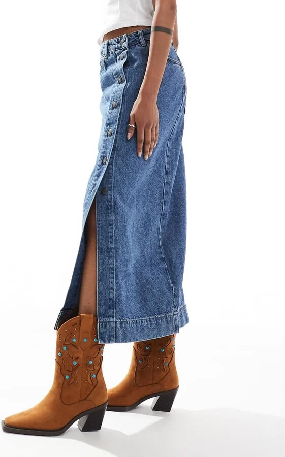 ASOS DESIGN Roan western heeled boots with stones in tan - Image 4