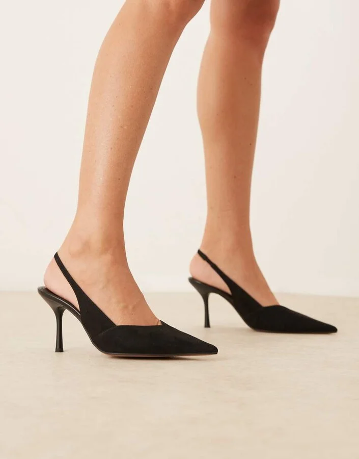 ASOS DESIGN Sabrina slingback stiletto heels in black