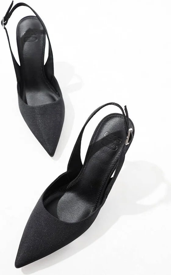 ASOS DESIGN Samber 2 slingback stiletto heels in black - Image 2