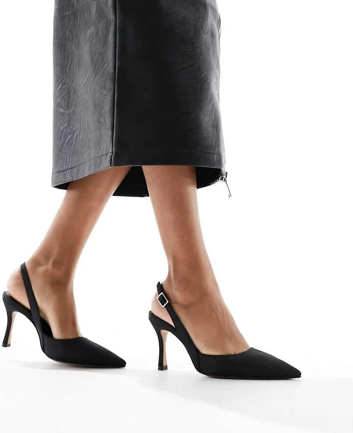 ASOS DESIGN Samber 2 slingback stiletto heels in black
