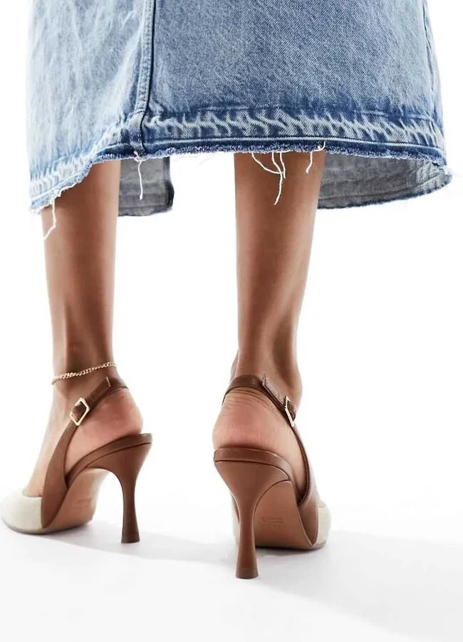 ASOS DESIGN Samber 2 slingback stiletto heels in natural - Image 3