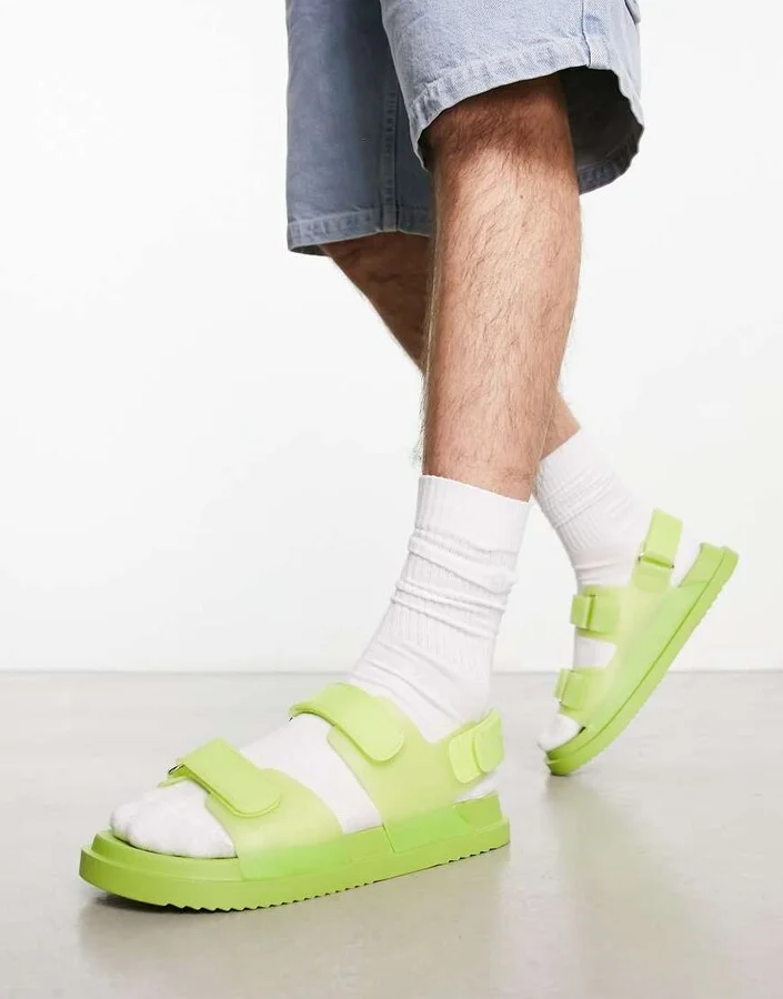 ASOS DESIGN sandals in yellow translucent