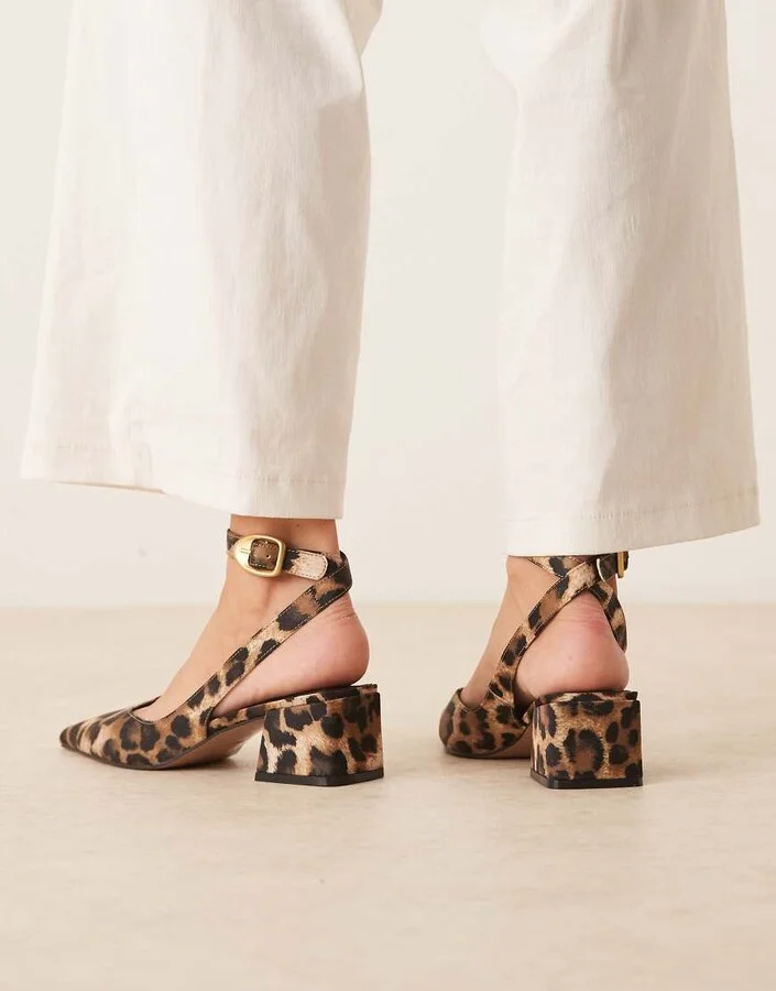 ASOS DESIGN Sienna mid block heel shoes in leopard print - Image 3