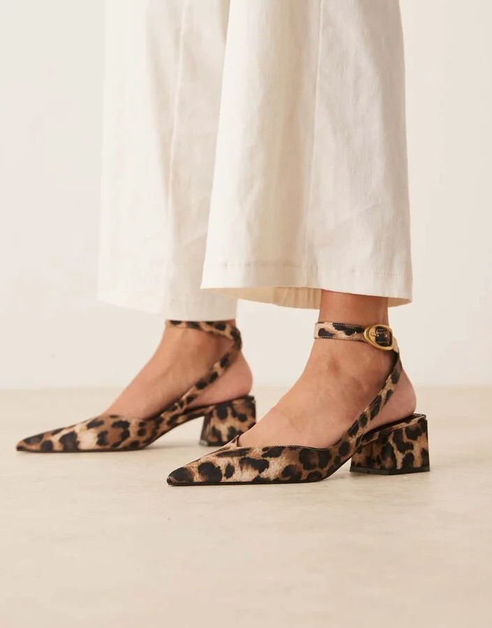 ASOS DESIGN Sienna mid block heel shoes in leopard print - Image 4