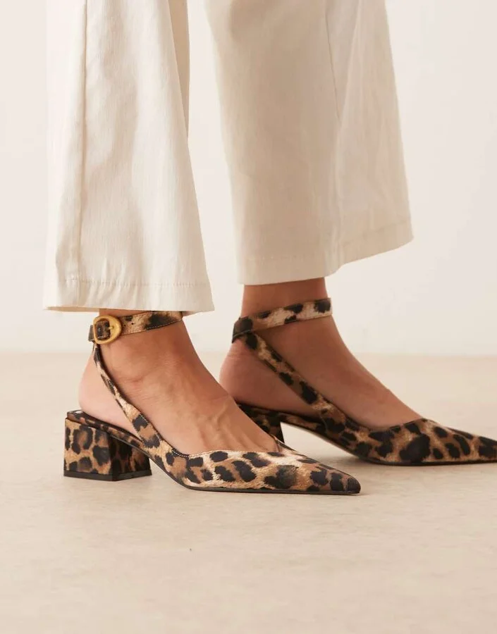 ASOS DESIGN Sienna mid block heel shoes in leopard print