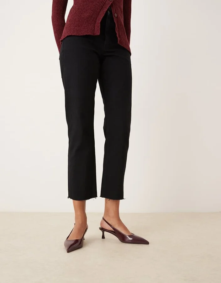ASOS DESIGN Skip slingback kitten heel shoes in burgundy patent - Image 2