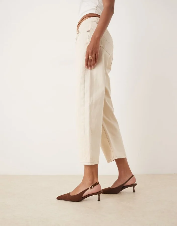 ASOS DESIGN Skip slingback kitten heel shoes in chocolate suedette - Image 3