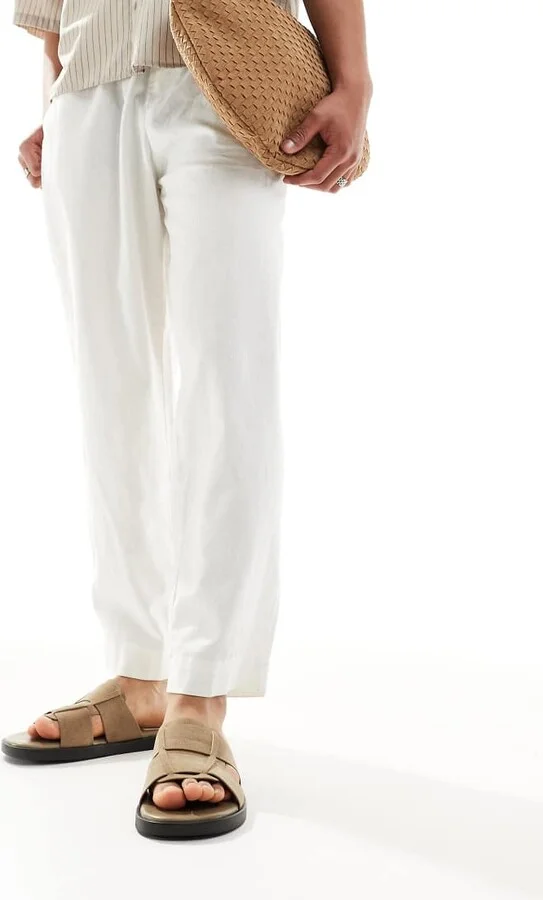 ASOS DESIGN slide sandals in beige - Image 2