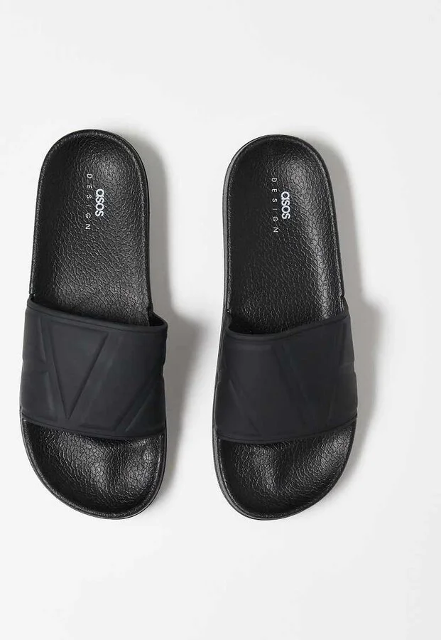 ASOS DESIGN sliders in black