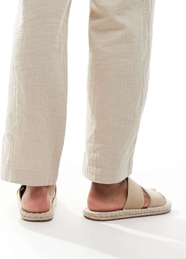 ASOS DESIGN slip-on sandal espadrilles in stone - Image 2