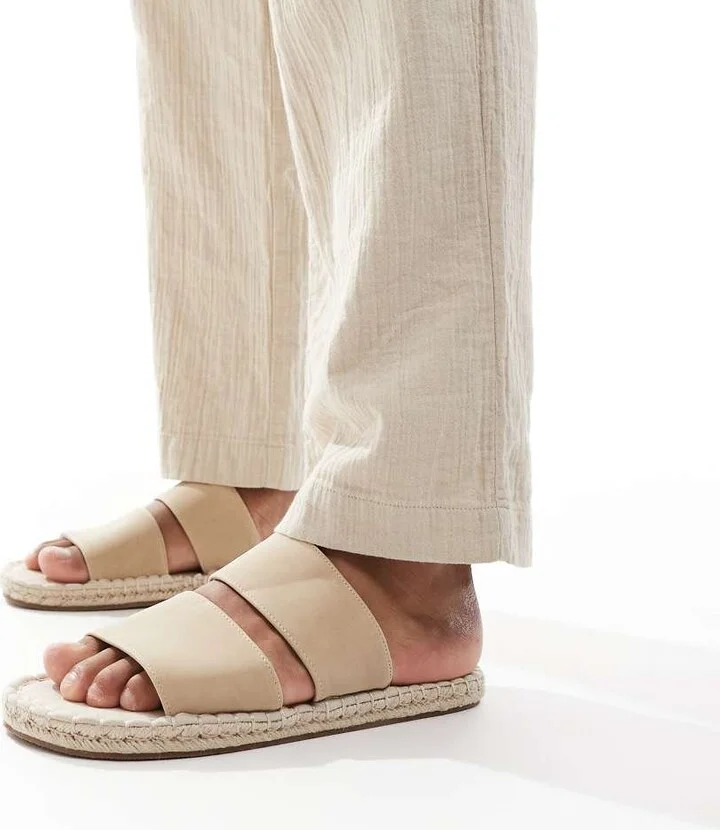 ASOS DESIGN slip-on sandal espadrilles in stone