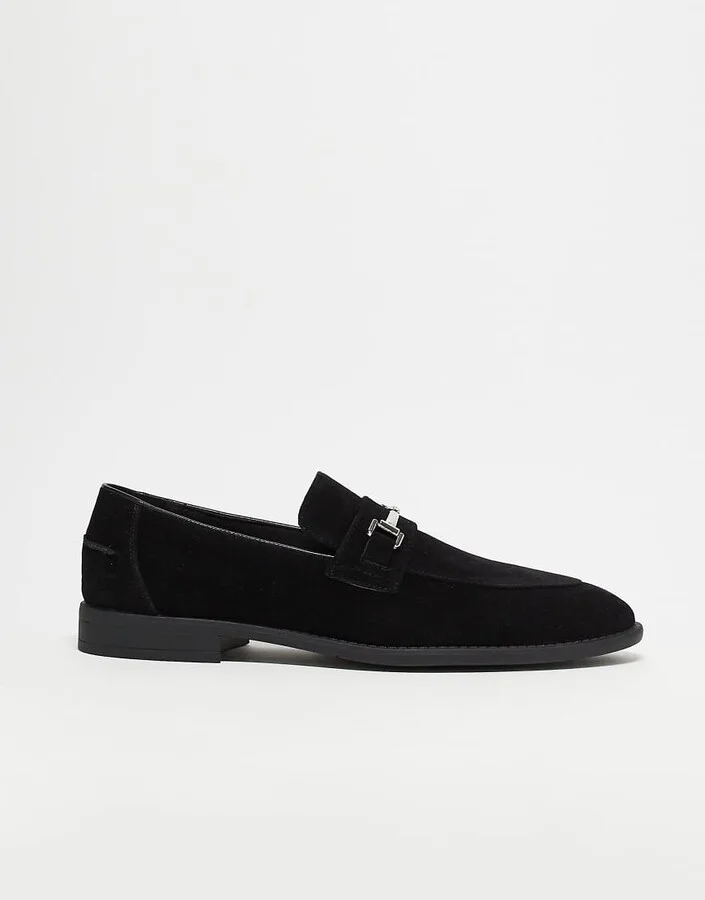 ASOS DESIGN snaffle detail loafers in black