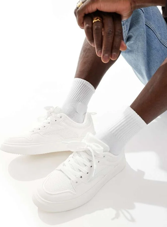 ASOS DESIGN sneakers in white with mesh panels - Image 3