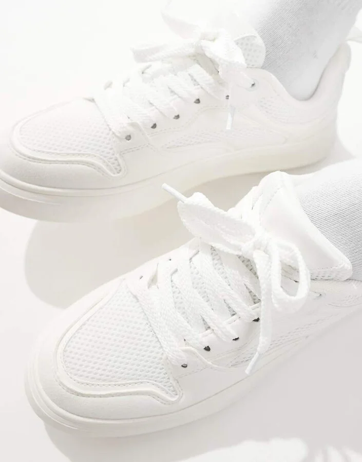 ASOS DESIGN sneakers in white with mesh panels - Image 4