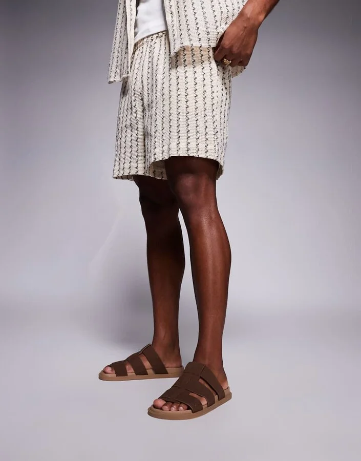 ASOS DESIGN strap sandals in brown - Image 2