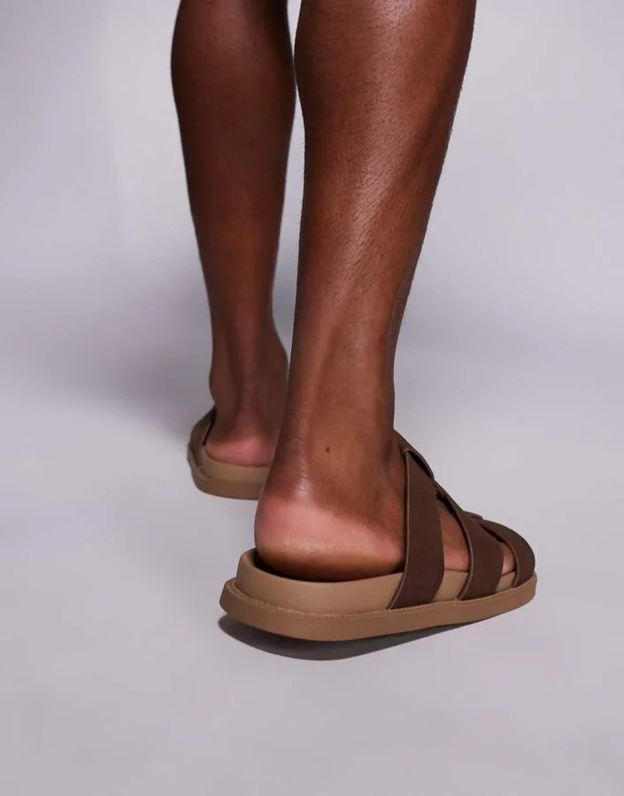 ASOS DESIGN strap sandals in brown - Image 3