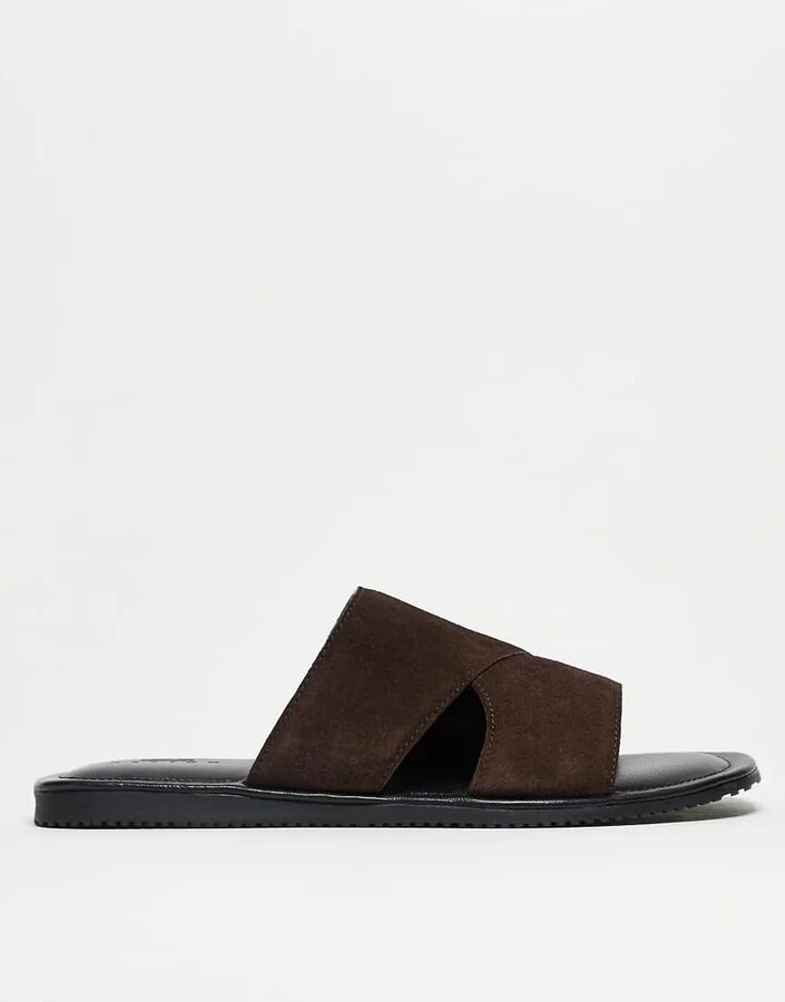 ASOS DESIGN strap sandals in brown suede - Image 2