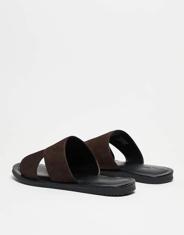 ASOS DESIGN strap sandals in brown suede - Image 4
