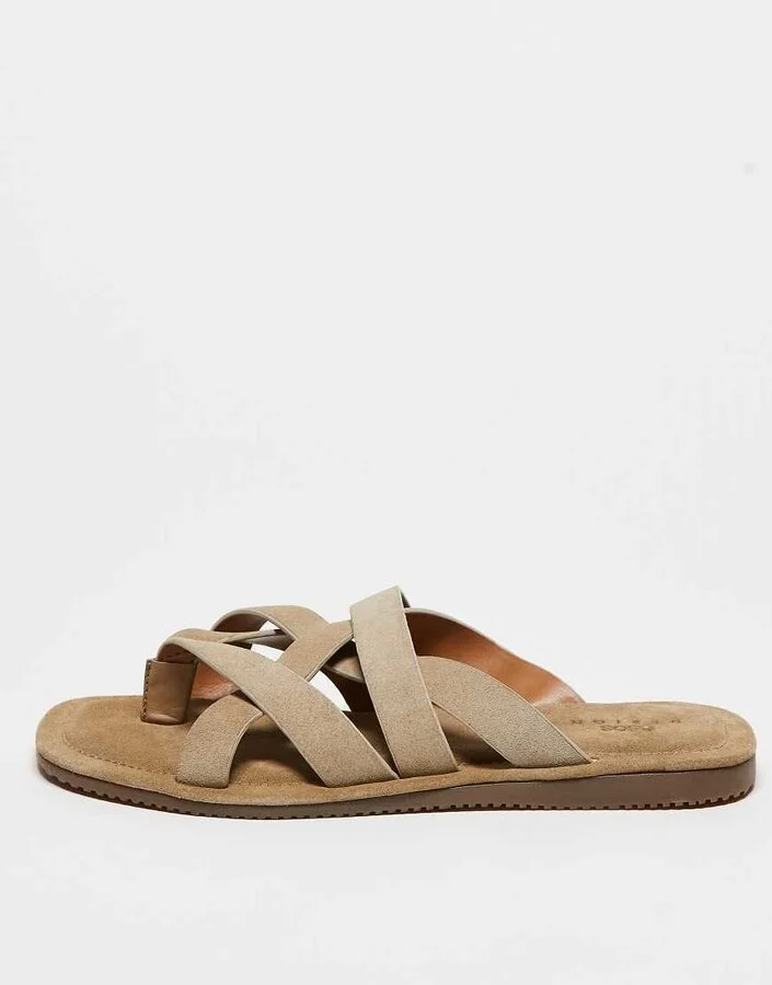 ASOS DESIGN strappy sandals in stone suede - Image 3