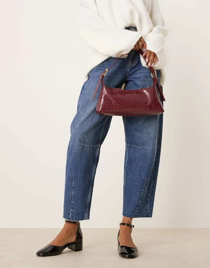 ASOS DESIGN Syrup mid block heeled shoes in black patent - Image 2