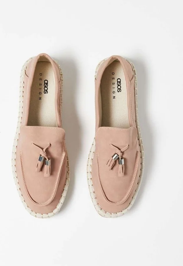 ASOS DESIGN tassel loafer espadrilles in pink