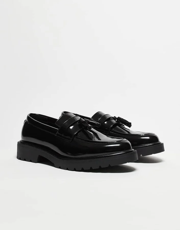 ASOS DESIGN tassel loafers in black faux leather - Image 2